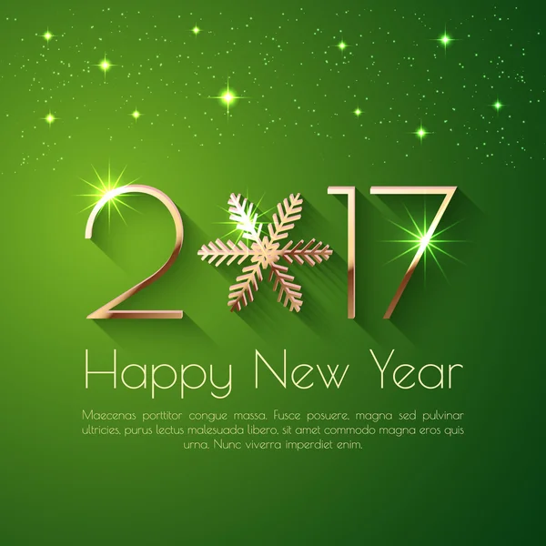 Felice anno nuovo 2017 Text Design — Vettoriale Stock