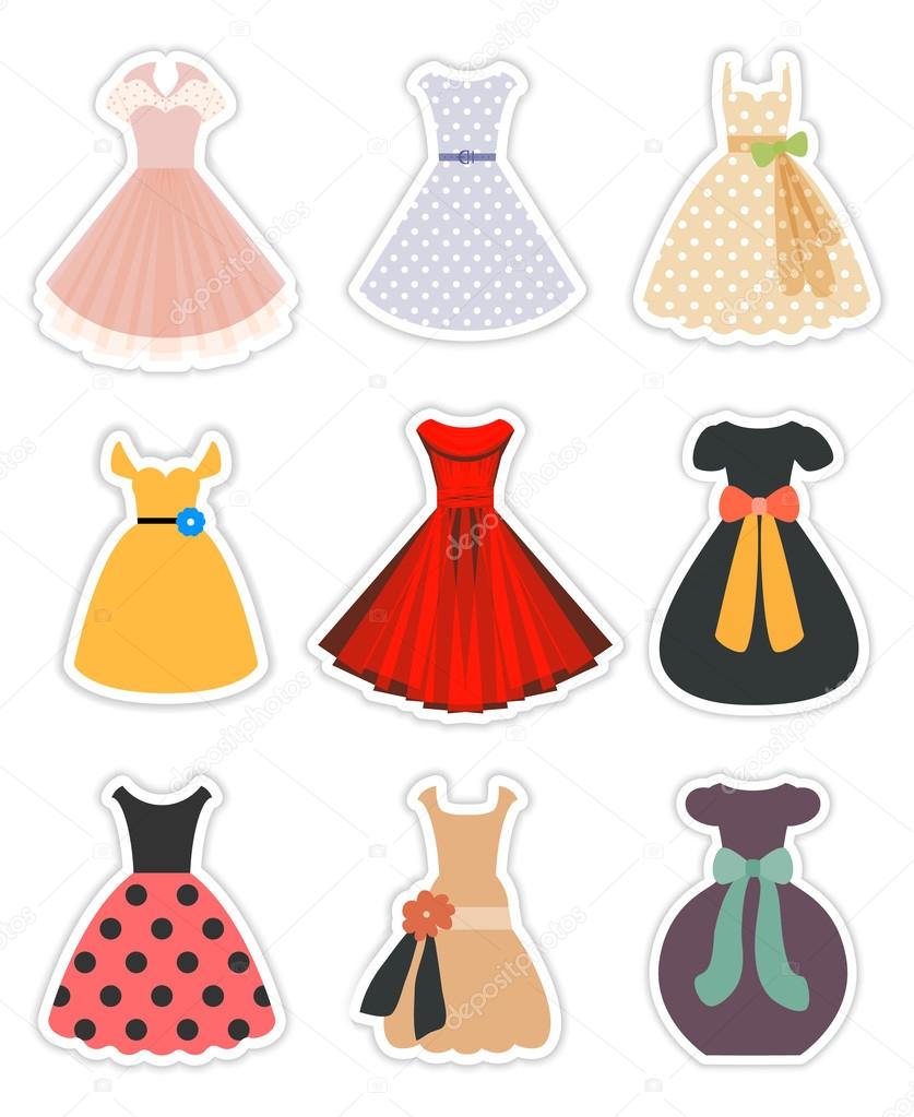 Retro Woman Dress Set