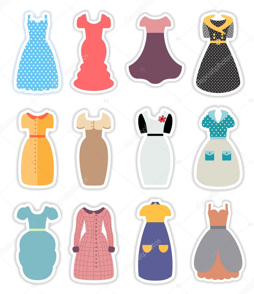 Retro Woman Dress Set