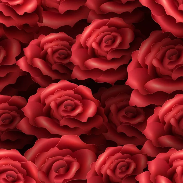 Patrón sin costuras con rosas rojas — Vector de stock