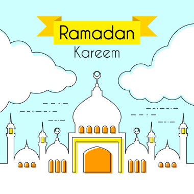 Kutsal ay Ramazan Kareem için tebrik kartı