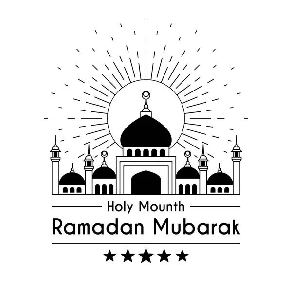 Line art logo design für heiligen monat ramadan kareem — Stockvektor