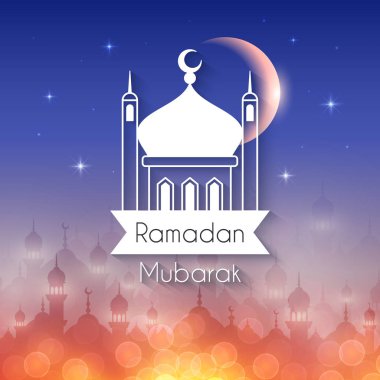 Ramazan kutsal ay için tebrik kartı