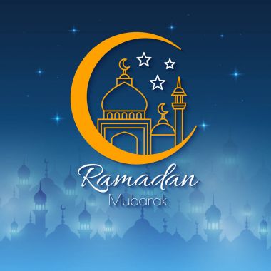 Ramazan kutsal ay için tebrik kartı