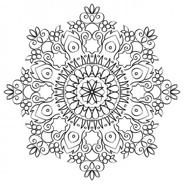 Çiçek Mandala yuvarlak desen