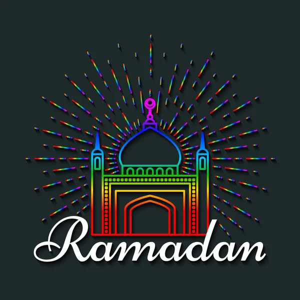 Regenbogen-Ramadan-Grußkarte — Stockvektor