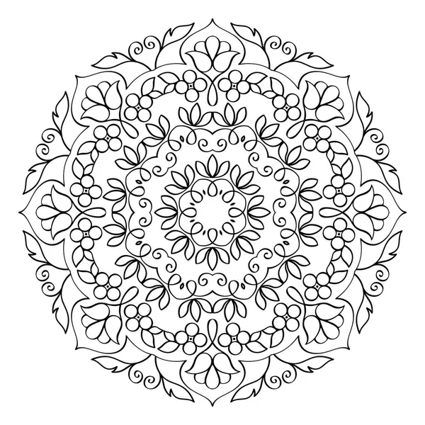 Kwiatowy Mandala okrągły wzór — Wektor stockowy