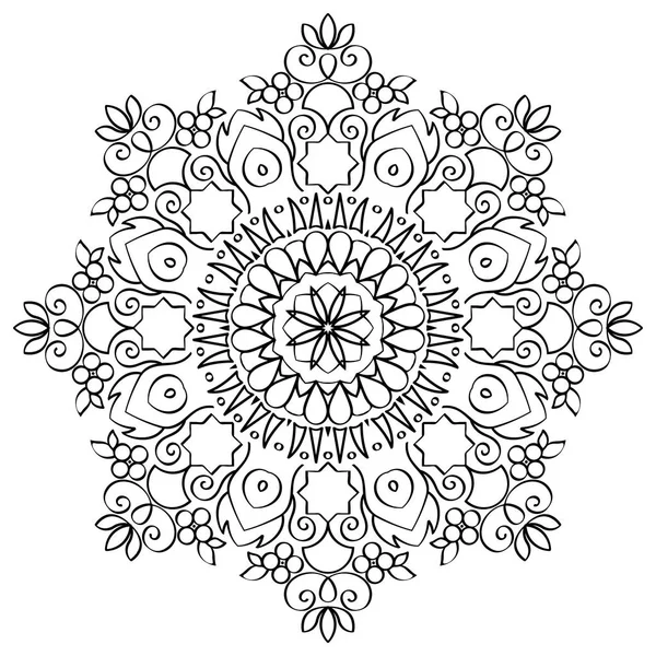 Bloemen Mandala ronde patroon — Stockvector