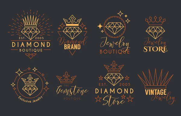 Logo de bijoux Set pour magasin de bijoux — Image vectorielle