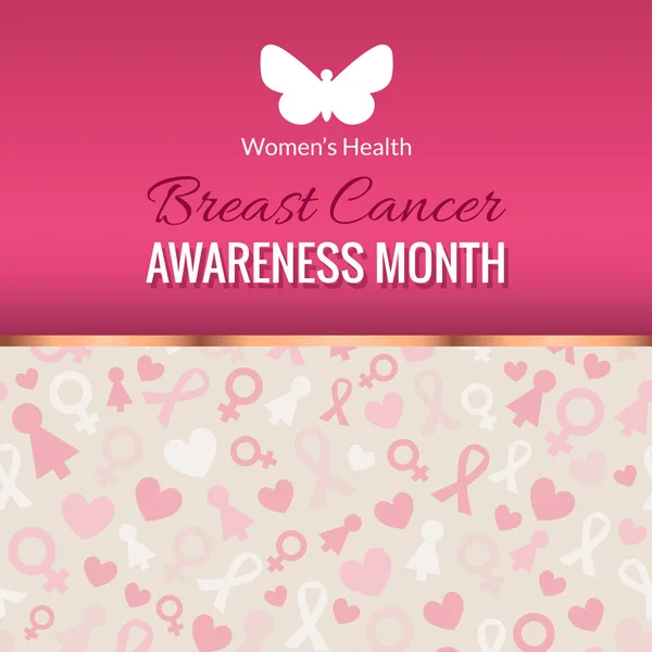 Breast Cancer Awareness Month affisch — Stock vektor