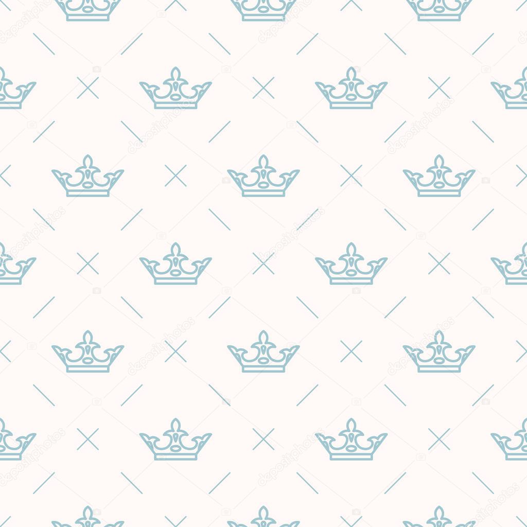 Seamless Pattern with Crown Symbol