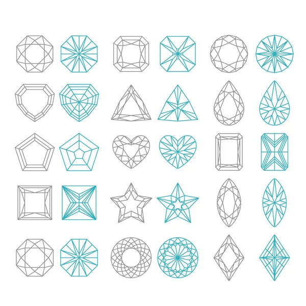 Formes de diamant ensemble — Image vectorielle