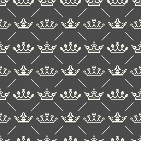 Seamless Pattern with Crown Symbol — Stock Vector