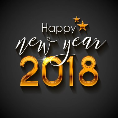 Mutlu yeni yıl 2018 metin tasarım