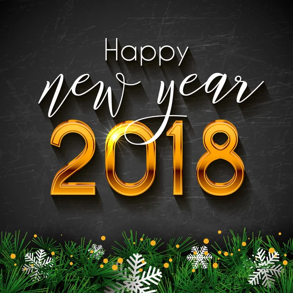 Happy New Year 2018 text design — Stock Vector