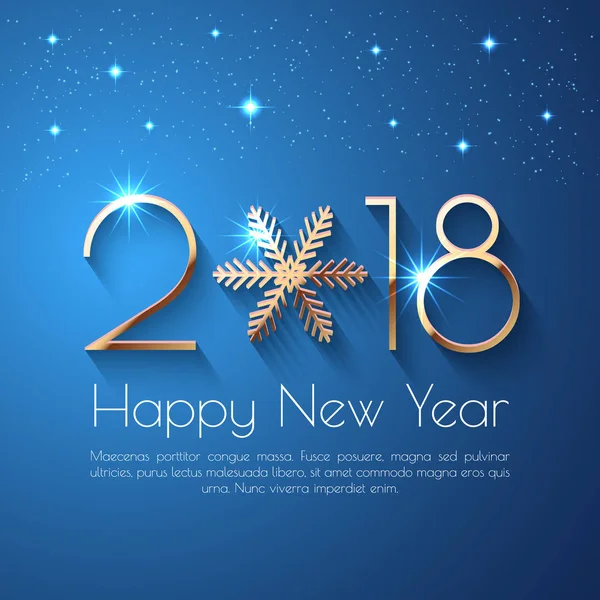 Happy New Year 2018 text design — Stock Vector