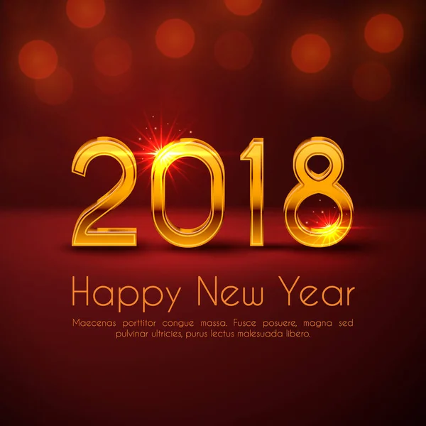Feliz Año Nuevo 2018 diseño de texto — Archivo Imágenes Vectoriales