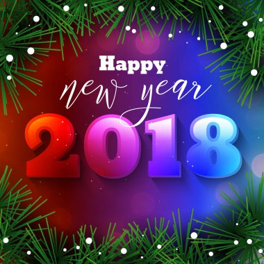 Mutlu yeni yıl 2018 metin tasarım