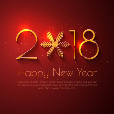 Mutlu yeni yıl 2018 metin tasarım