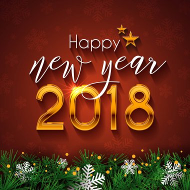 Mutlu yeni yıl 2018 metin tasarım