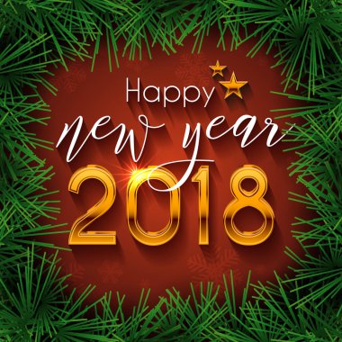 Mutlu yeni yıl 2018 metin tasarım