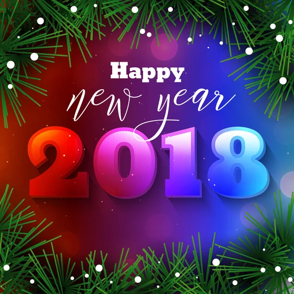 Feliz Año Nuevo 2018 diseño de texto — Archivo Imágenes Vectoriales
