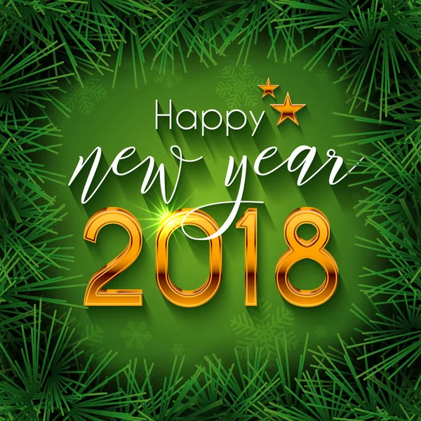 Happy New Year 2018 text design — Stock Vector