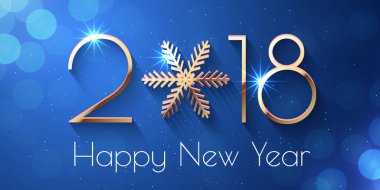 Mutlu yeni yıl 2018 metin tasarım