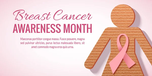 Información sobre la concienciación sobre el cáncer de mama — Archivo Imágenes Vectoriales
