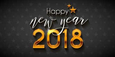 Mutlu yeni yıl 2018 metin tasarım