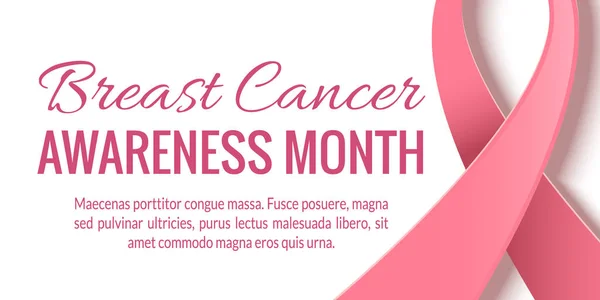 Cancro da mama Outubro Conscientização Mês Campanha Fundo — Vetor de Stock