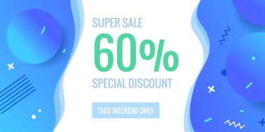 Soyut şekilli% 60 'lık Teklif Arkaplanı