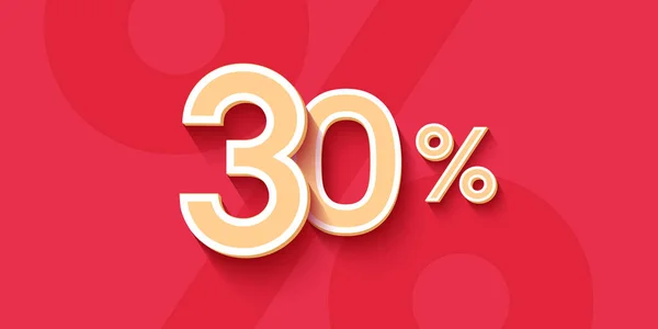 30% Offer Ιστορικό με αριθμούς χαρτιού για τα οικονομικά πρότυπο — Διανυσματικό Αρχείο