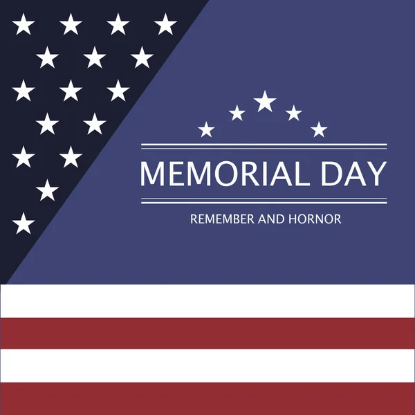 Memorial Day Souvenez Vous Honorez Avec Drapeau Américain Illustration Design — Photo