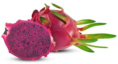 Beyaz arka planda izole ejderha meyve veya pitaya meyve