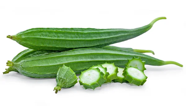 Grüne Luffa Akutangula Isoliert Auf Weißem Hintergrund — Stockfoto