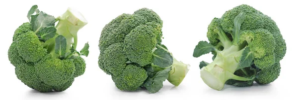 Set Broccoli Vegetable Isolated White Background — 스톡 사진