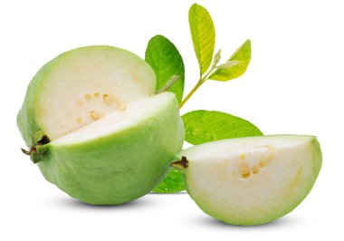 Guava meyvesi beyaz arkaplanda izole