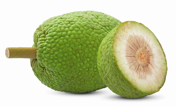 Breadfruit Geïsoleerd Uitgesneden Witte Achtergrond — Stockfoto