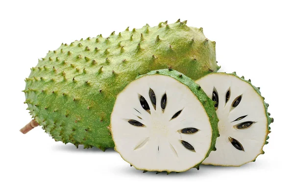 Soursop Crème Anglaise Fuite Pomme Isolé Sur Fond Blanc — Photo