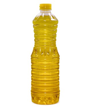 Palmiye yağı kabı beyaz arkaplanda izole