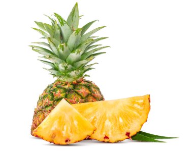 Beyaz arkaplanda izole edilmiş ananas