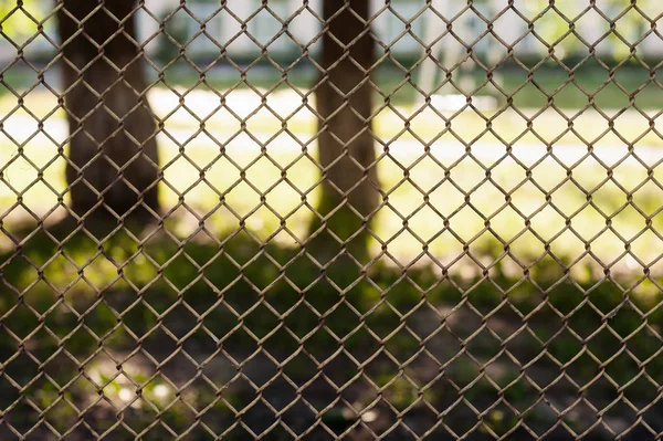 Fence grid on the background of the square — Stock Photo, Image
