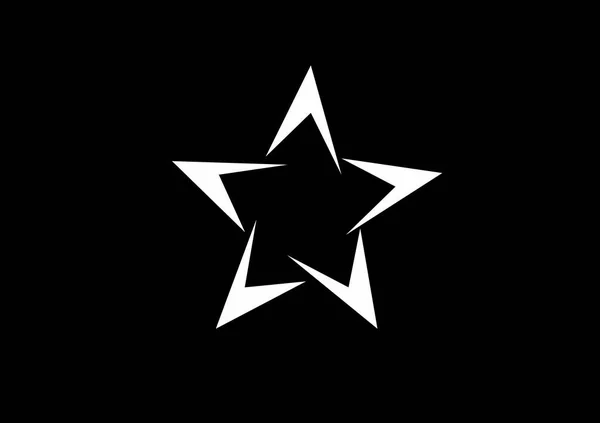 Icono Estrella Blanco Negro — Vector de stock