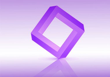 Aynaya yansıyan mor eşkenar dörtgen