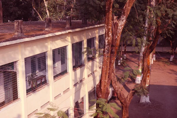 Widok Dach Budynku Piękny Krajobraz Architektura Carmichael College Rangpur Side — Zdjęcie stockowe