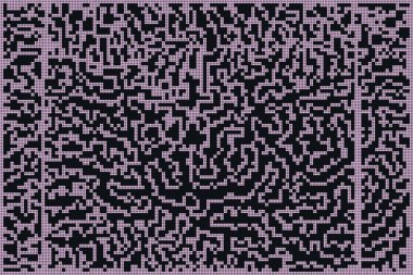 Siyah arkaplanda mor soyut süs. 