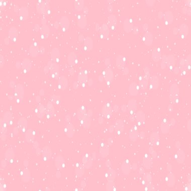 Kusursuz çizimler, pembe arka planda beyaz yuvarlak noktalar. Beyaz rengin geometrik şekilleri tekrarlanıyor. Kumaş ve kağıt için arkaplan.