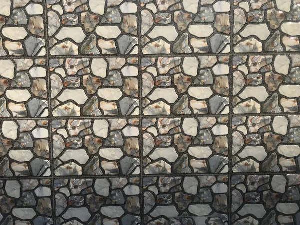 Carreaux Muraux Composés Avec Conception Imprimée Petites Pierres Dans Style — Photo