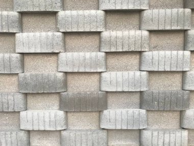 Beton blok duvar, umumi tuvalet için inşa edildi. Üç boyutlu görünüm içinde ve dışında blok çimento ve kum bağları kullanarak.